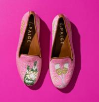 By Paige Needlepoint Loafers in Pink Champange