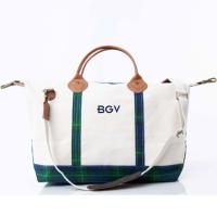 Personalized Navy Plaid Weekender