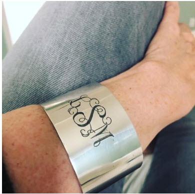 Sterling Silver Monogram Cuff  Apparel & Accessories > Jewelry > Bracelets