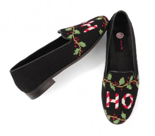 By Paige Needlepoint Ho ho Christmas Loafers   Apparel & Accessories > Shoes > Loafers
