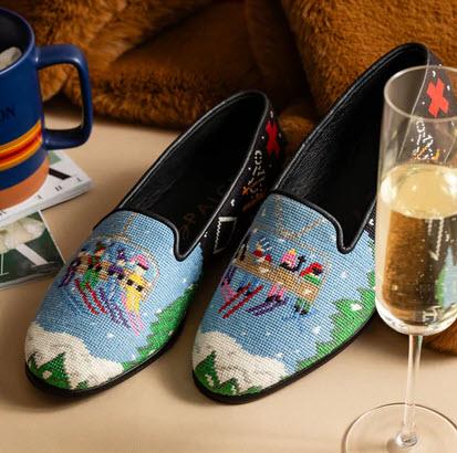 By Paige Gone Skiing Needlepoint Loafer  Apparel & Accessories > Shoes > Loafers