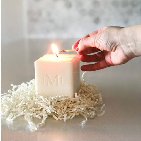Monogrammed Slow Burn Candle  Home & Garden > Decor > Candles