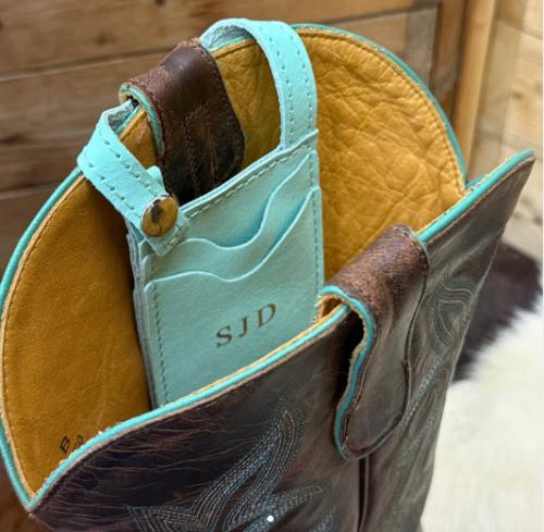 Jon Hart Designs Personalized Leather Boot Wallet  Apparel & Accessories > Clothing Accessories > Wallets & Money Clips