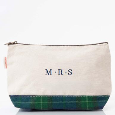 Personalized Navy Plaid Clutch  Apparel & Accessories > Handbags > Clutches & Special Occasion Bags